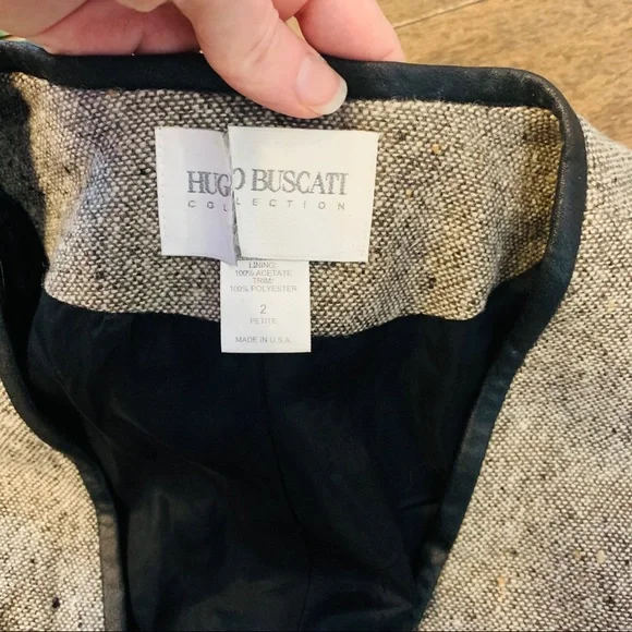 Hugo Buscati Wool Blazer Jacket Sz 2 Gray 1773 - Picture 2 of 7